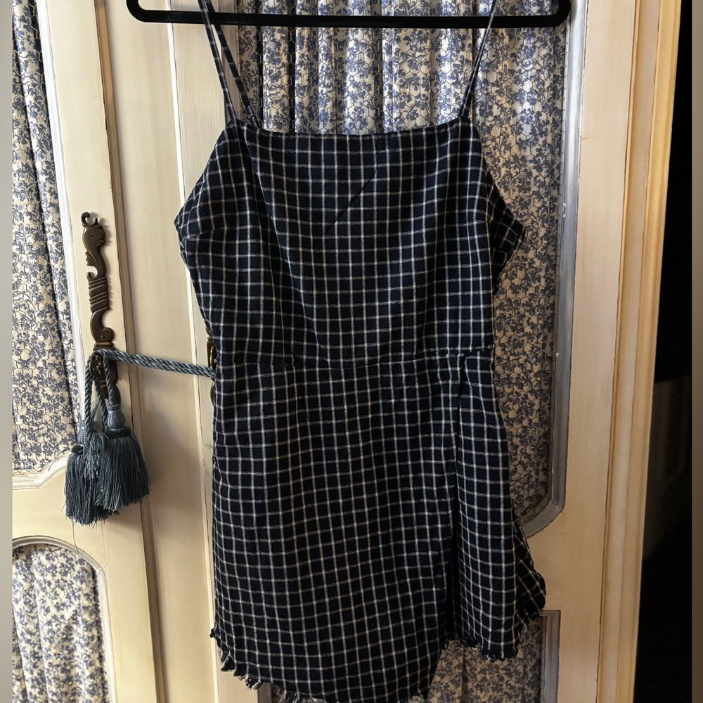 Cotton Candy Black and White Grid Mini Dress